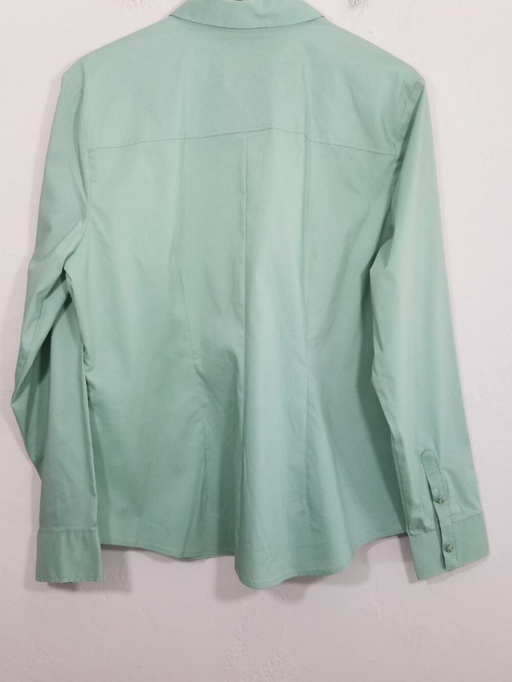 NWT New York & Company Long Sleeve Button Up Shirt Top Blouse Green Size XL - Picture 5 of 6